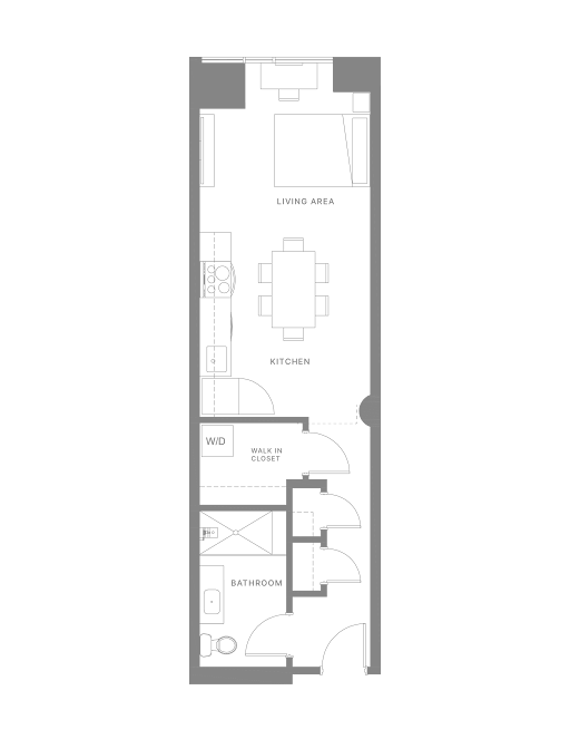 Floor plan for studio, 1 bath, 459 sqft